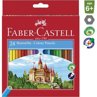Faber Castell sada 24 farebných ceruziek s šesťhranným telom 120124