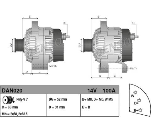 DENSO generAtor DAN020