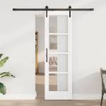vidaXL Преплъзваща се врата ORKDAL Бял и черен 61 x 198, 5 см (3331818)
