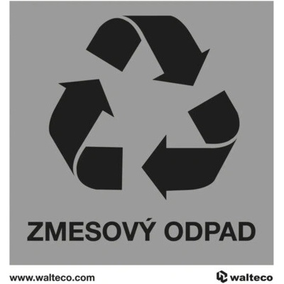 Nálepka RECYKLÁCIA ZMESOVÝ ODPAD, 92x92 mm
