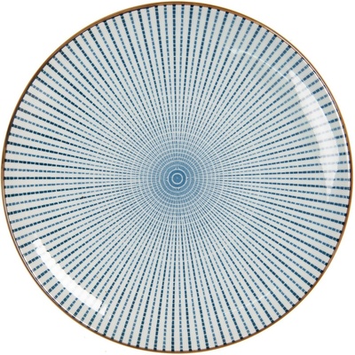 Clayre & Eef Dezertný tanier s modrým zdobením BlueLine 21 cm