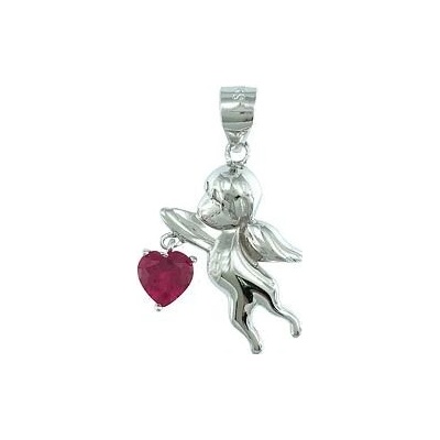 Infinitysilver Stříbrný přívěsek andělíček s červeným zirkonem L446006Č