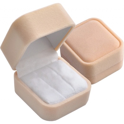 Jantario krabička zamatová na náušnice 4,5 x 5,0 x 3,5 cm 101012 krémová