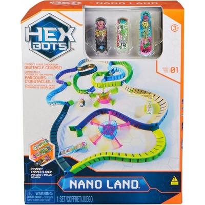 Hex Bots Nano Land sada 3 miniatúrnych robotických chrobákov a ich ihrisko