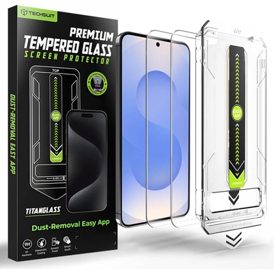 Techsuit Стъклено защитно покритие за дисплея на Samsung Galaxy S25, Galaxy S24 (2 броя) - Techsuit TitanGlass CrystalHD Tempered Glass (прозрачен) (KF2349505)