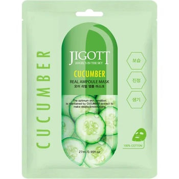 Jigott Cucumber Real Ampoule Mask - Маска за лице с екстракт от краставица 1 бр. /27мл