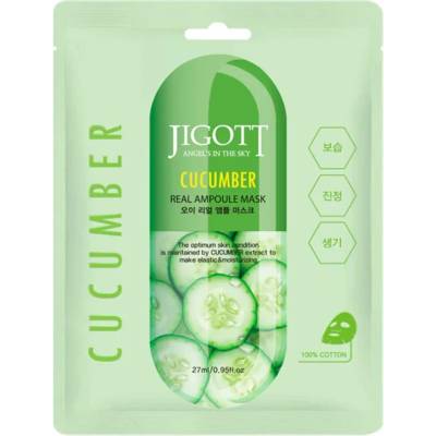 Jigott Cucumber Real Ampoule Mask - Маска за лице с екстракт от краставица 1 бр. /27мл