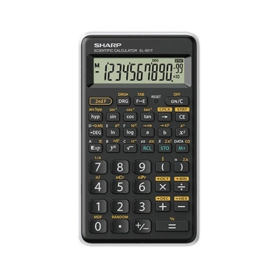 Sharp kalkulačka EL-501TWH, čierna, vedecká, desaťmiestna