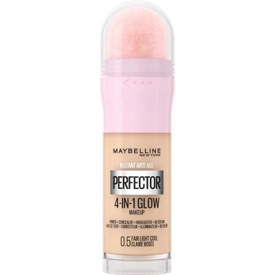 Maybelline Instant Anti-Age Perfector 4-In-1 Glow подчертаващ течен фон дьо тен с гъбка 20 ml нюанс 0.5 Fair Light Cool