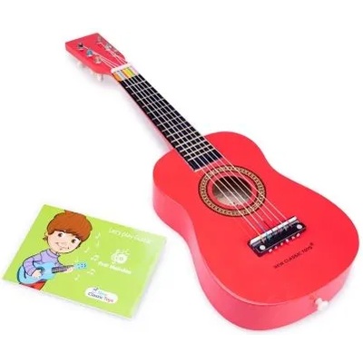 New Classic Toys - Дървен музикален инструмент - Червена китара (10341_1)