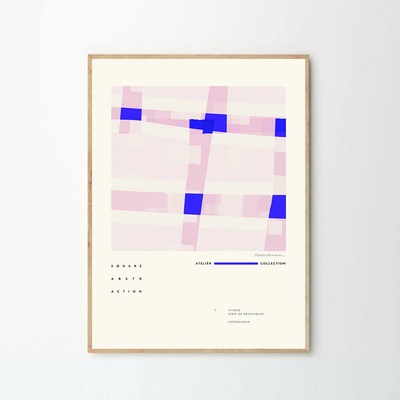 Moikka Plagát Square Abstraction by Mille Henriksen 50x70 cm