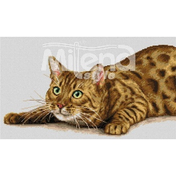 Milena Style Бенгалска котка - гоблен със схема конци Ariadna 1: 4