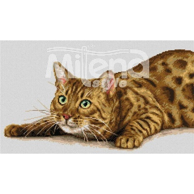 Milena Style Бенгалска котка - гоблен със схема конци Ariadna 1: 4