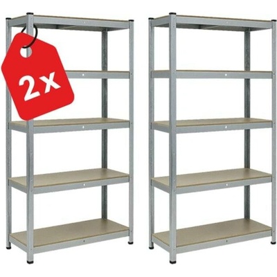 Výprodej-regálů.cz Regál 1800 x 900 x 400 mm zinek 5 polic 2 ks – Sleviste.cz