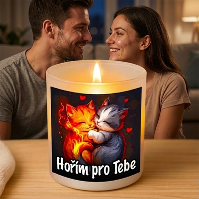 Ahome Skleněný svícen - Hořím pro tebe