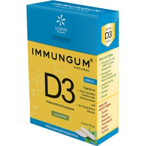 Lemon Pharma Дъвки с витамин D3 с аромат на мента - Immungum, 20 броя Lemon Pharma (800301 LP)