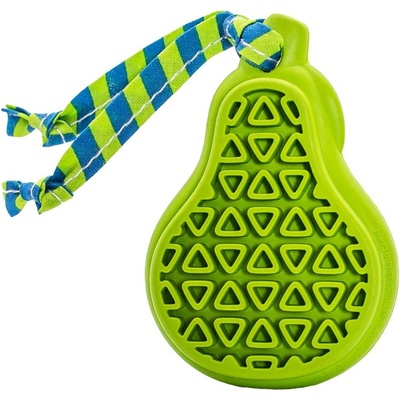 HipHop Dentální hračka hruška přírodní guma pro štěňata s látkovým střapcem 9 cm 1 ks