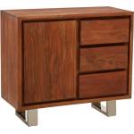 Premier Housewares Скрин от масивна акация в тъмно естествен цвят 92x82x40 cm Simla - Premier Housewares (5528449)
