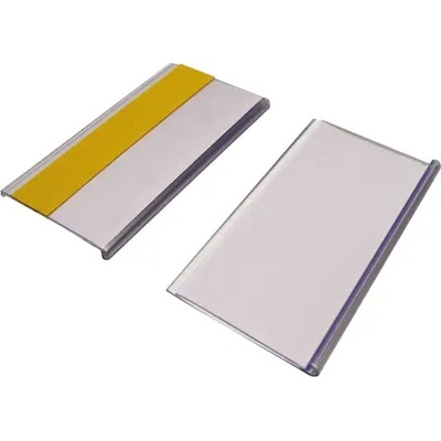 Samolepicí lišta, držák regálových štítků, typ V – 80×100 mm, balení 100 ks