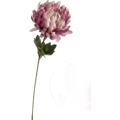 Umělá chryzantéma bílofialová, sada 6 ks, 60 cm