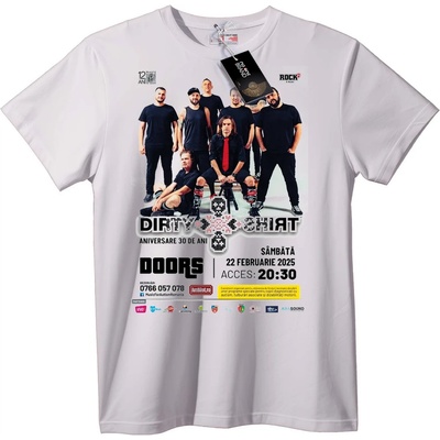 NOONEBRAND Тениска Dirty Shirt 30-годишнина на група - 6XL, White