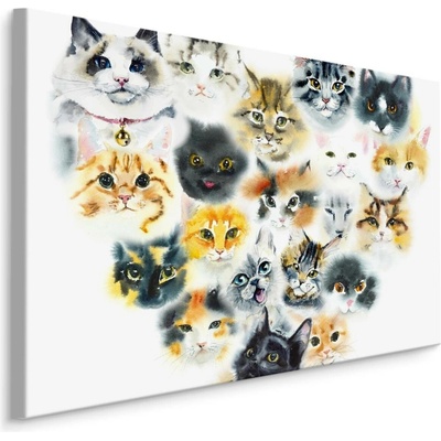MyBestHome BOX Plátno Srdce Z Koček Varianta: 100x70