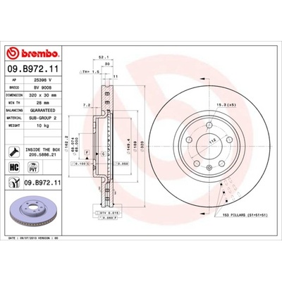 BREMBO Brzdový kotúč 09B97211