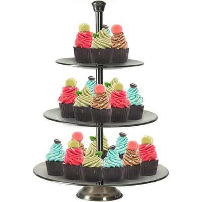 EXCELLENT Etažér třípatrový nerez tepaný KO-A12441130 – Zboží Dáma