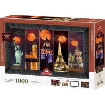 Art Puzzle Комплект пъзел, рамка и лепило Art Puzzle от 1000 части - Кървава луна (5664)