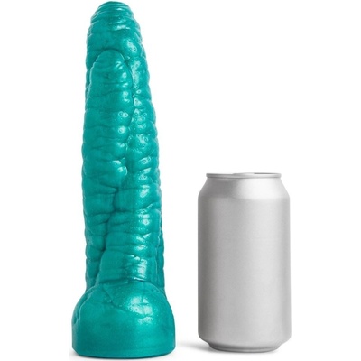 Erotixxx Toys Sea Monster Metallic Green 40% M prémiové silikónové dildo s Vac-U-Lock 25,1 x 4–6 cm