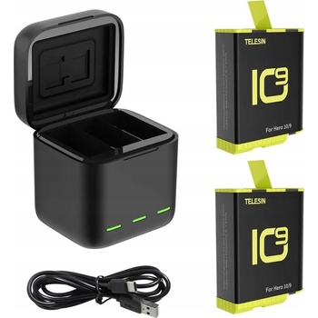 Telesin 3-slot nabíječka + 2 baterie set pro GoPro Hero 9/10/11 GP-BNC-901-B