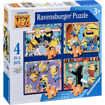 Ravensburger Детски пъзел Ravensburger 4 в 1 - Аз, проклетникът 4 (12001060)