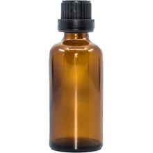 Bewit Lahvička skleněná hnědá lesklá kapátko černý uzávěr 50 ml