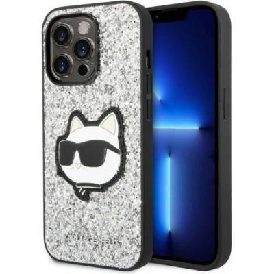 KARL LAGERFELD Кейс Karl Lagerfeld KLHCP14LG2CPS за iPhone 14 Pro 6.1", сребрист / сребрист, твърд, Glitter Choupette Patch (KF001437-0)