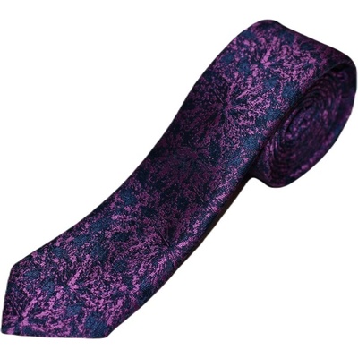 Pánská kravata s fialovým ozdobným vzorem