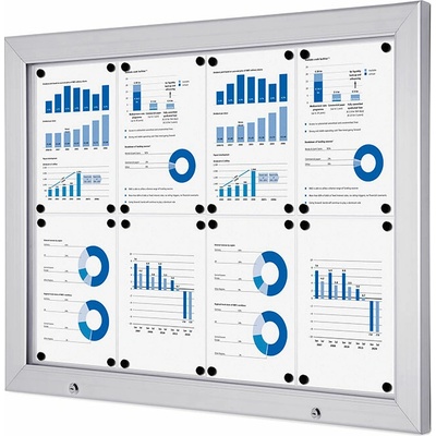 A-Z Reklama CZ Uzamykatelná vitrína do krytého venkovní prostředí Alpha pro prospekty 8 x A4 - Stříbrná – Hledejceny.cz