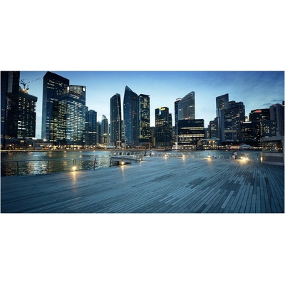 Foto obraz fotografie na skle singapur noc 100x50 cm