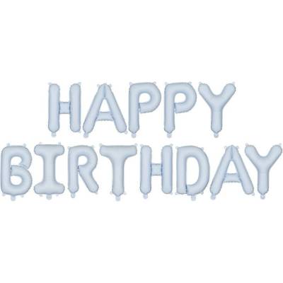 Party Deco Фолиев Балон Надпис Happy Birthday, син (FB6T-001J)