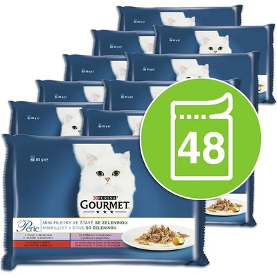 Капсули Gourmet Perle, мини филета със зеленчуци в сос 48 x 85 г