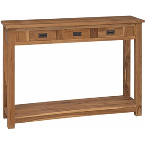 vidaXL Конзолна маса Натурално 110 x 30 x 80 см Солидно тиково дърво (42024246)