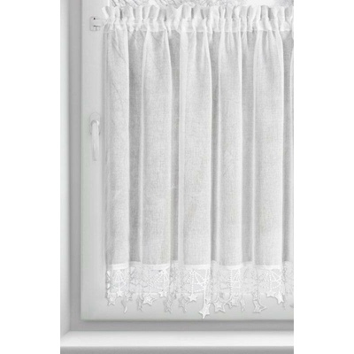 Takoy Vitrážová záclona 150x90 cm bílá zdobená hvězdičkami-HF-473430 | 150 x 90 cm