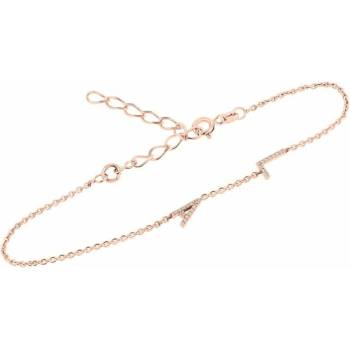 Eppi Strieborný náramok s 2 písmenkami a lab-grown diamantmi Ainslee BR48688