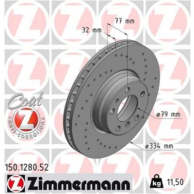 Brzdový kotúč ZIMMERMANN 150.1280.52 (150128052)