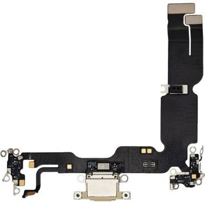 AppleKing nabíjecí a audio flex konektor pro iPhone 15 Plus - žlutý