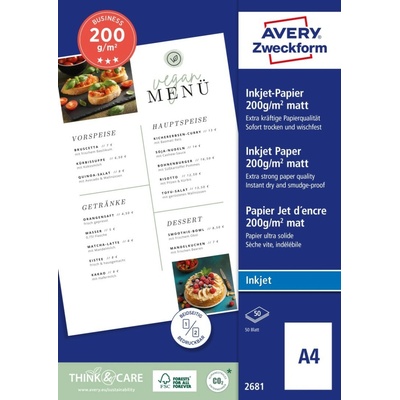 Avery Zweckform A4, 50 listů, 200 g/m2