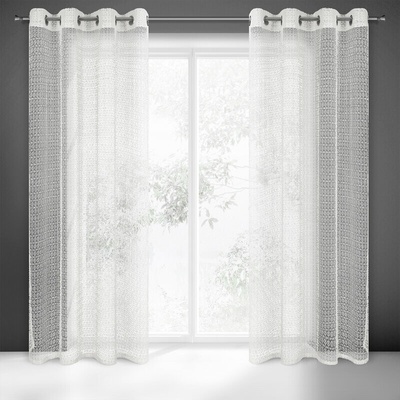 Takoy Bílá síťovaná záclona 140x250 cm s očky - LARA-HF-479176 | 140 x 250 cm
