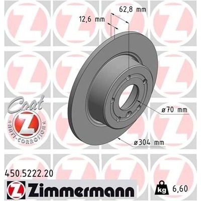Brzdový kotúč ZIMMERMANN 450.5222.20
