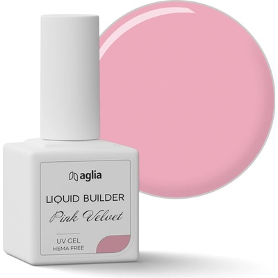 Aglia Liquid Builder pink Velvet stavební Uv gel v lahvičce 15 ml