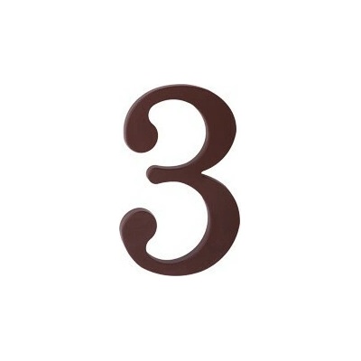 domove číslo 175mm hnedé "3" Hnedá