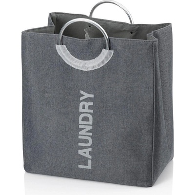 KELA Кош за пране от текстил с две отделения KELA Palma, тъмно сив (1012)